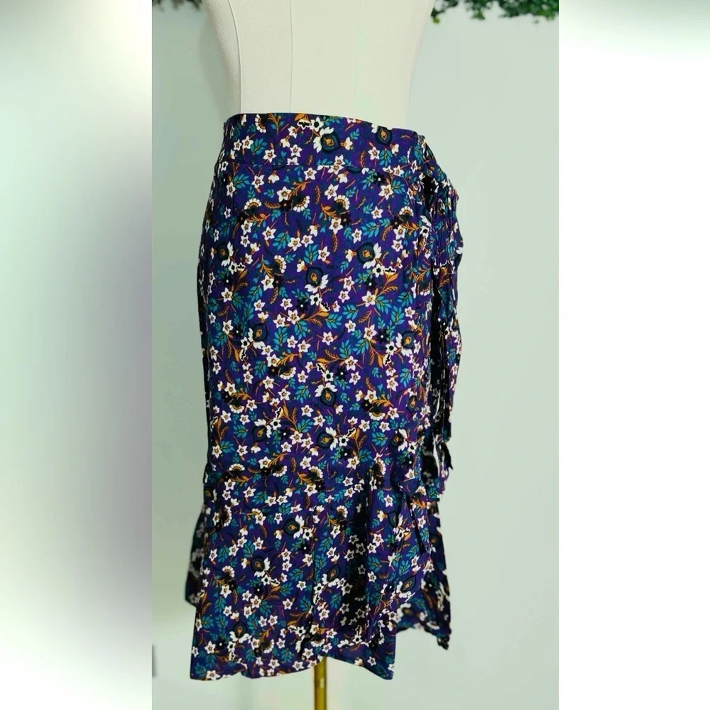 Band Of The Free LINAELLE PURPLE FLORAL WRAP SKIRT Size Small